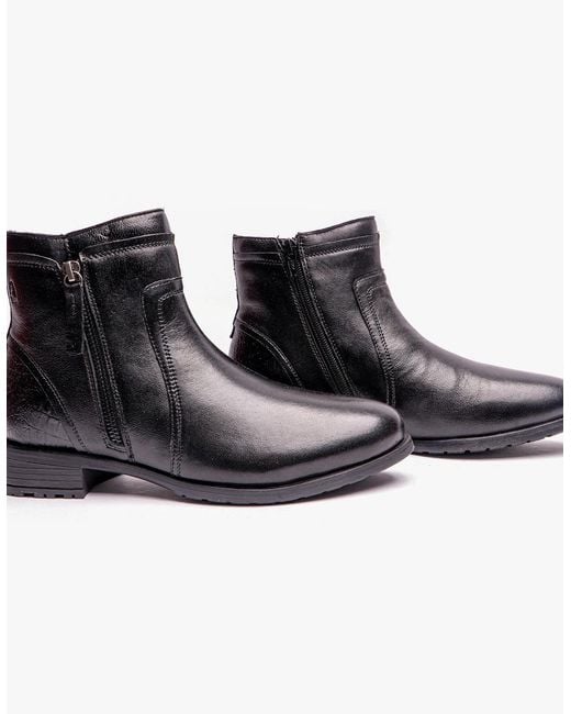 Hush Puppies Black Scarlett Leather Ankle Boots