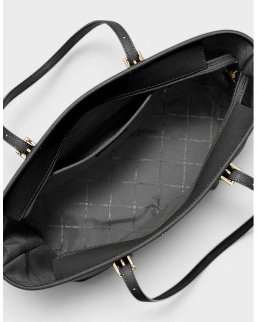 Michael Kors Black Jet Set Travel Large Saffiano Leather Tote Bag
