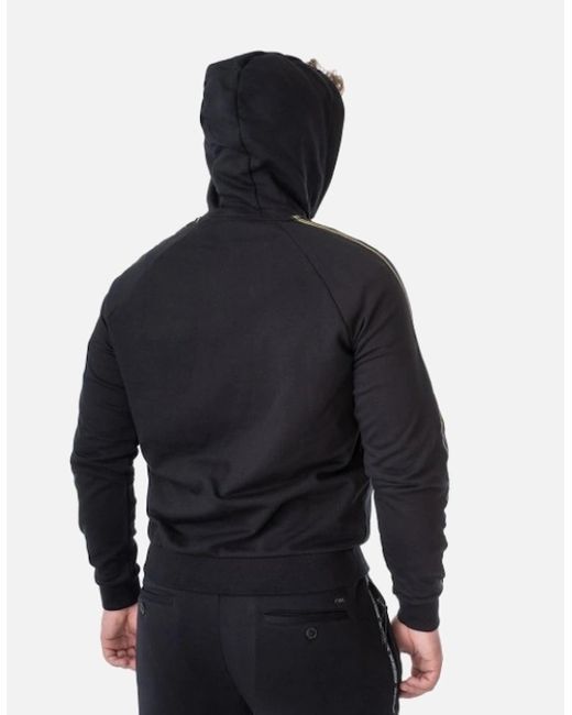 Emporio Armani Blue Tape Sleeve Zip Hoodie for men
