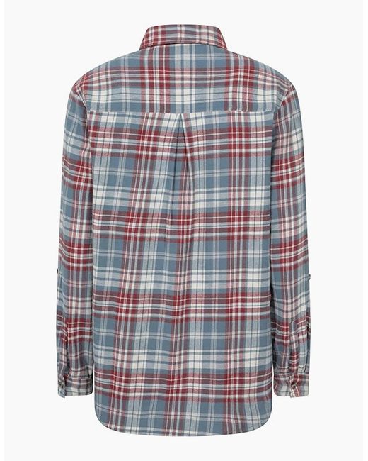 Mountain Warehouse Blue Ladies Balsam Brushed Flannel Longline Shirt