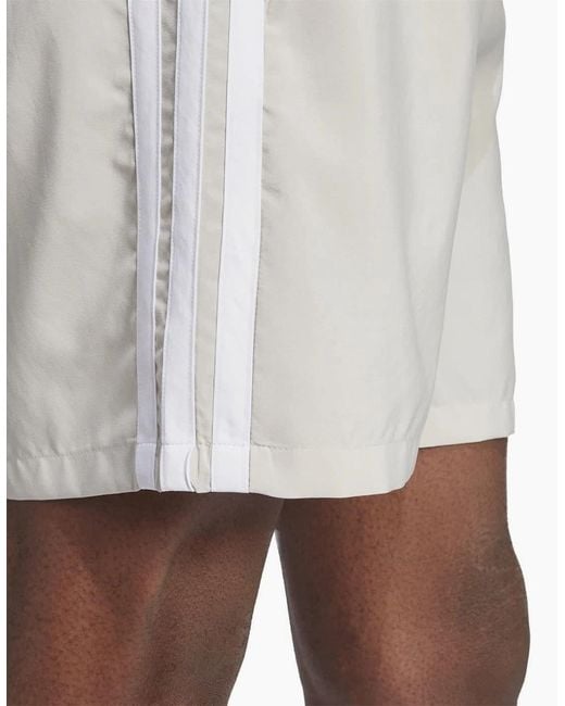 Adidas White 3 Stripes Shorts for men
