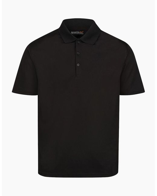Regatta Black Professional Moisture Wicking Polo Shirt for men