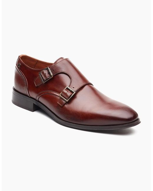 Base London Purple London Cleric Monk Shoes Dark Tan for men