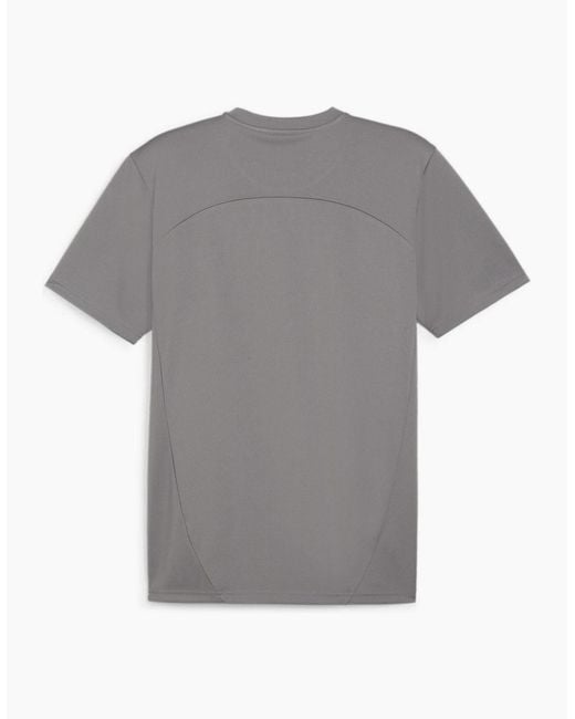 PUMA Gray Teamfinal Training Short Sleeve Performance T-Shirt for men