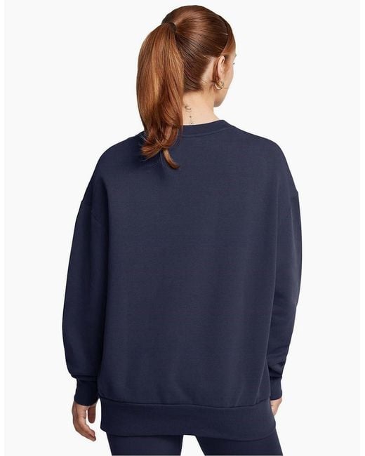 Under Armour Blue Oversize Fit Crew Neck Long Sleeve Sweatshirt