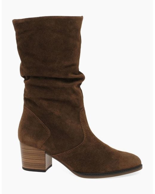 Gabor Brown Ramona Calf-Length Boots