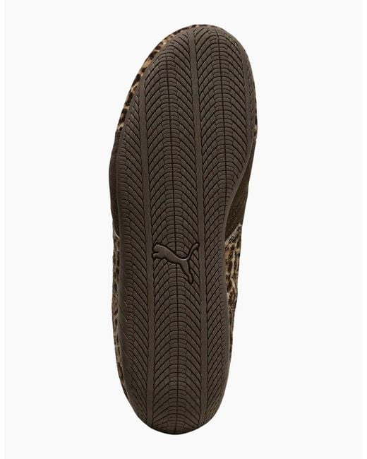 PUMA Brown Ladies Speedcat Leopard Print Flat Trainers