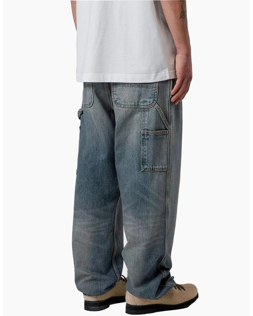 Carhartt Gray Denim Single Knee Pant/Worn Used Washed for men