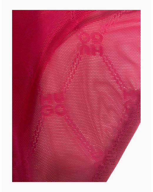 Boss Pink Sporty Logo Lace Brief, Bright