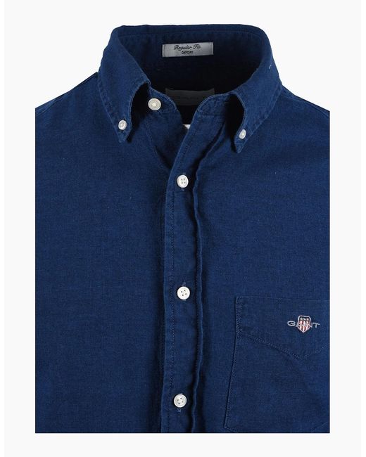 Gant Blue Reg Oxford Shirt Dark for men