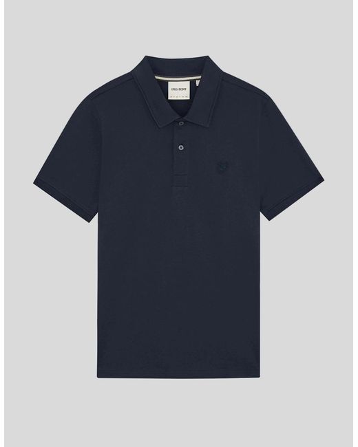 Lyle & Scott Blue Pintuck Cuff Polo Shirt for men