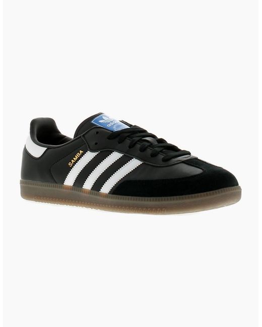 Adidas Originals Black Trainers Samba Og Leather Lace Up Uk Size for men
