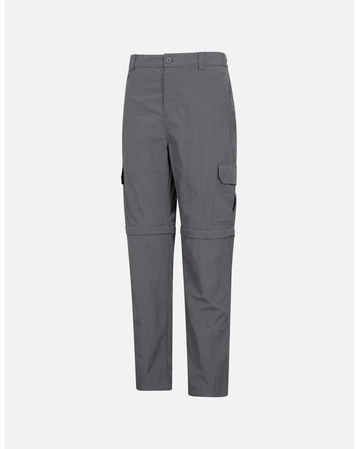 Mountain Warehouse Gray Explore Zip-Off Trousers for men