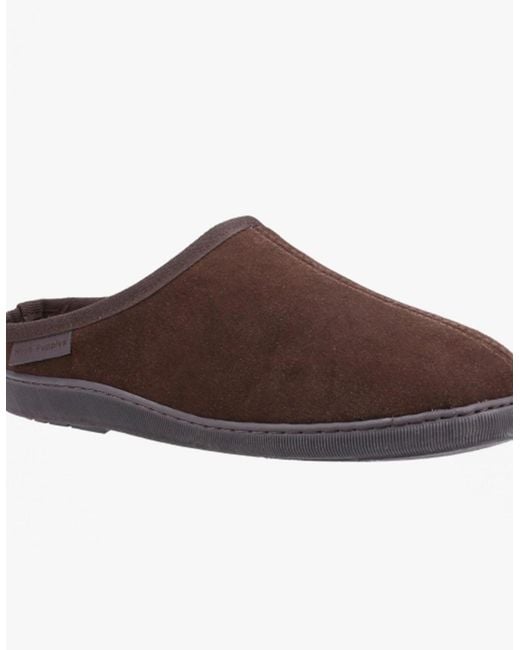 Hush Puppies Brown Ashton Suede Leather Mule Slippers for men