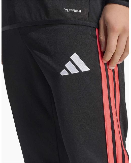 Adidas Black Tiro Tapered Three Stripes Patterned Pants for men