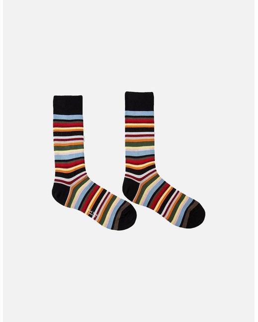 Paul Smith White Ps New Signature Socks 92 Multi for men