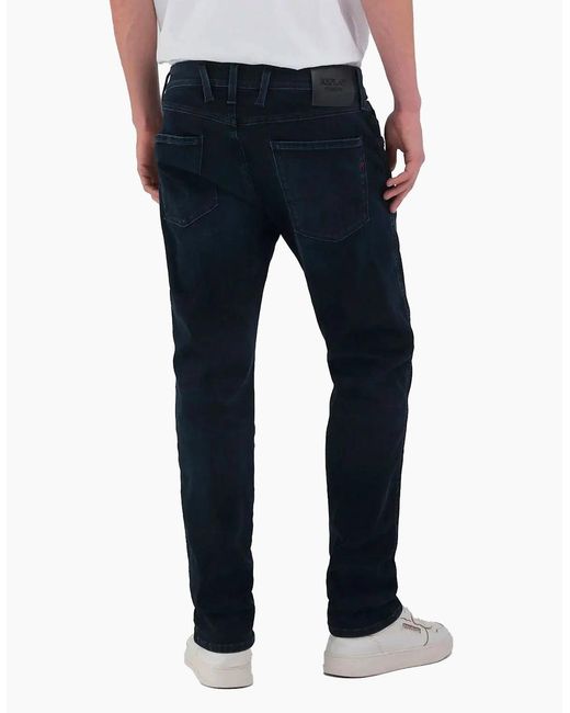 Replay Blue Hyperflex Eco Plus Sustainable Denim Anbass Slim Fit Jeans Dark 007 for men