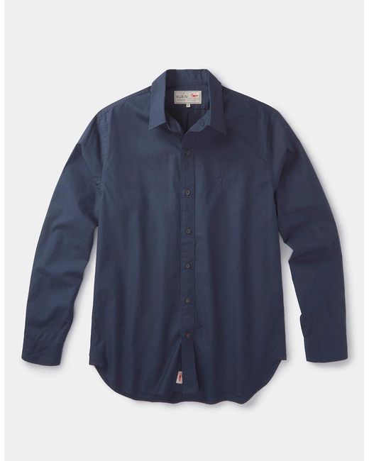 aubi Blue Chase Poplin Shirt for men