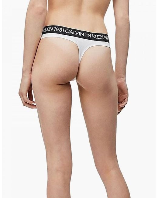 Calvin Klein White 1981 Bold Cotton Thong