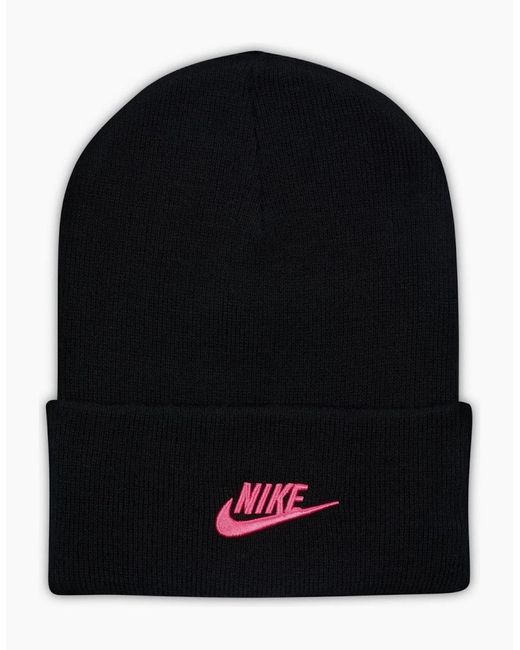 Nike Black Nsw Peak Wordmark Logo Adjustable Cuff Beanie for men