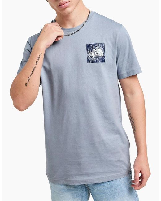 The North Face Gray T Shirts Electric Box Short Sleeve Summer Cotton Tee for men