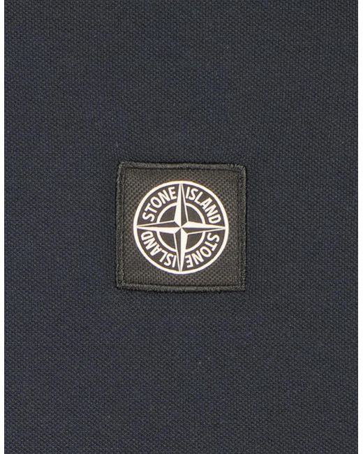 Stone Island Black Patch Logo Polo Shirt for men