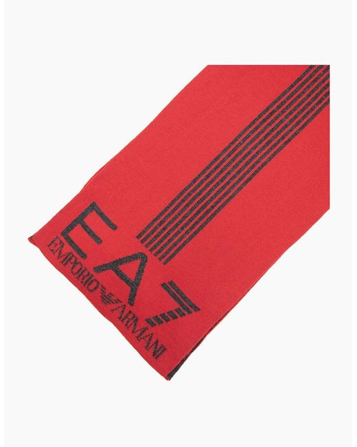 EA7 Red Montain Logo Scarf for men