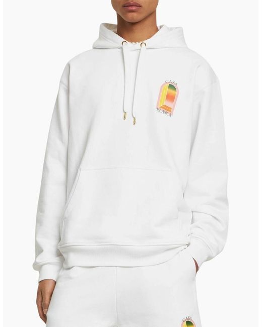 Casablanca White Gradient Arch Logo Hoodie for men