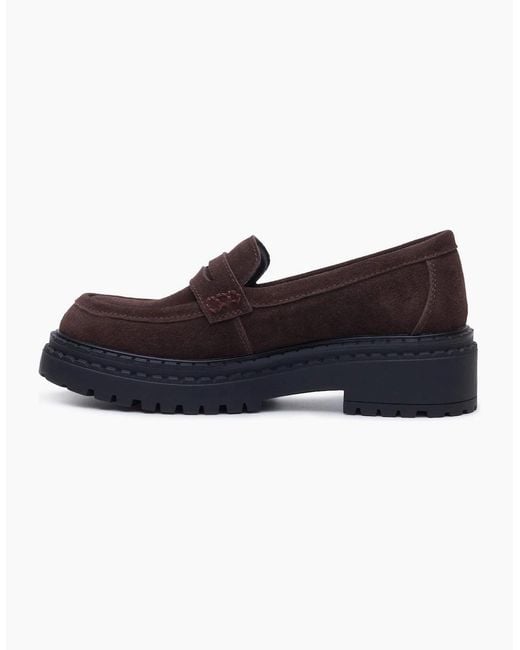 Hush Puppies Black Odessa Leather Chocolate Loafers