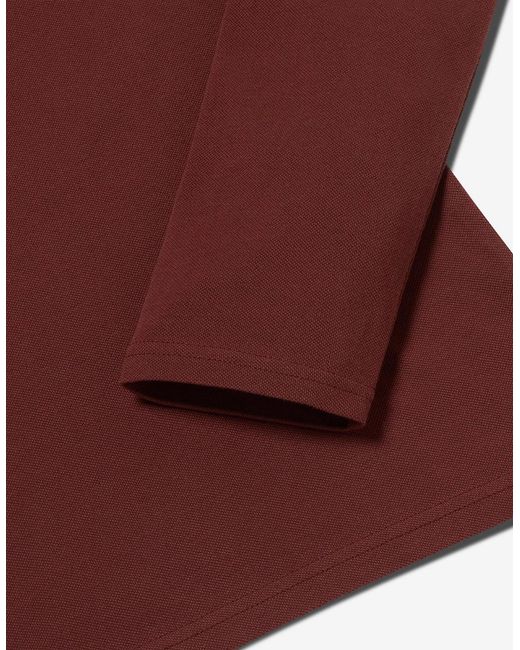 Oliver Sweeney Red Long Sleeve Cotton Pique Polo Shirt for men