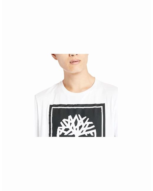 Timberland White Printed T Shirts Short Sleeve Casual Cotton Top Quick Dry Tee for men