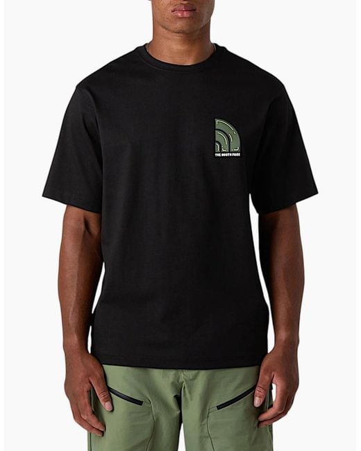 The North Face Black T Shirts Bubble Logo Relaxed Fit Crew Neck Summer Tee for men