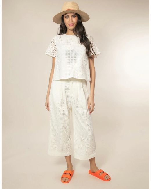 Nooki Design White Marybeth Broderie Trouser