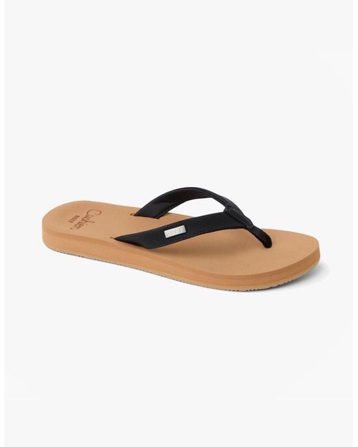 Reef Black Baja Sands Toe-Post Sandals/Tan