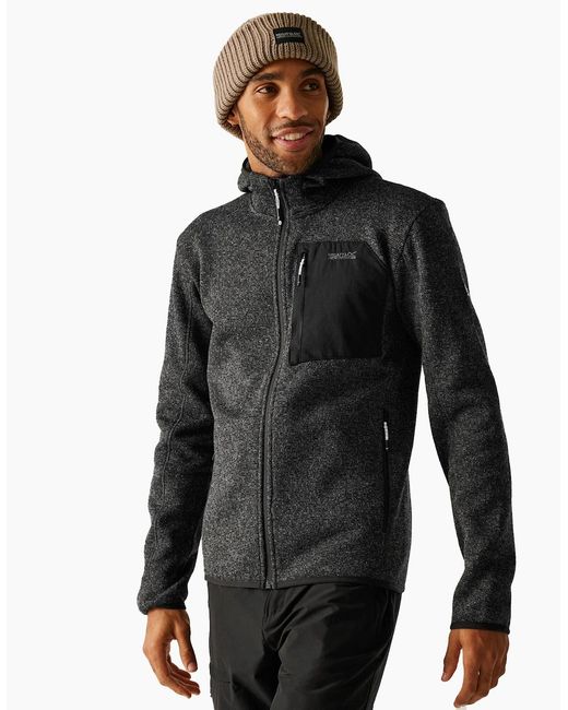Regatta Black Newhill Marl Full Zip Fleece Jacket for men