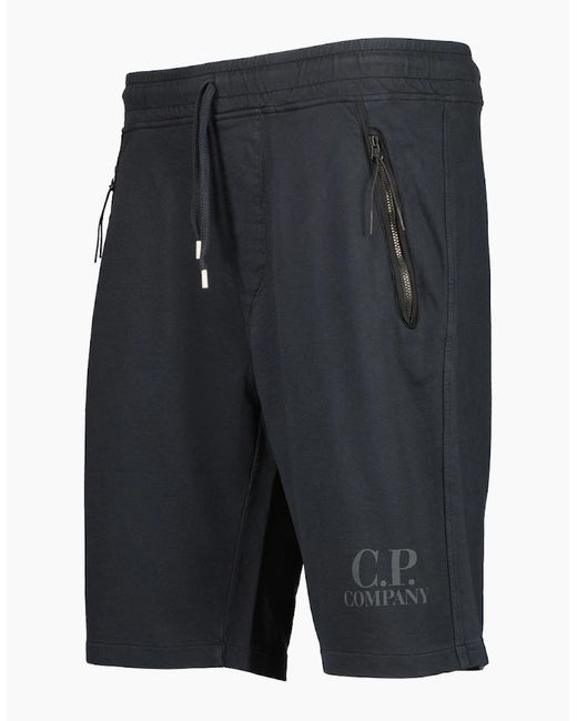 C P Company Gray Light Fleece Logo Bermudas for men