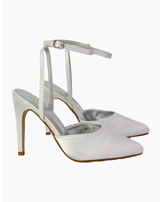 XY London White Ladies Liliane Pointed Stiletto Heel High Heels