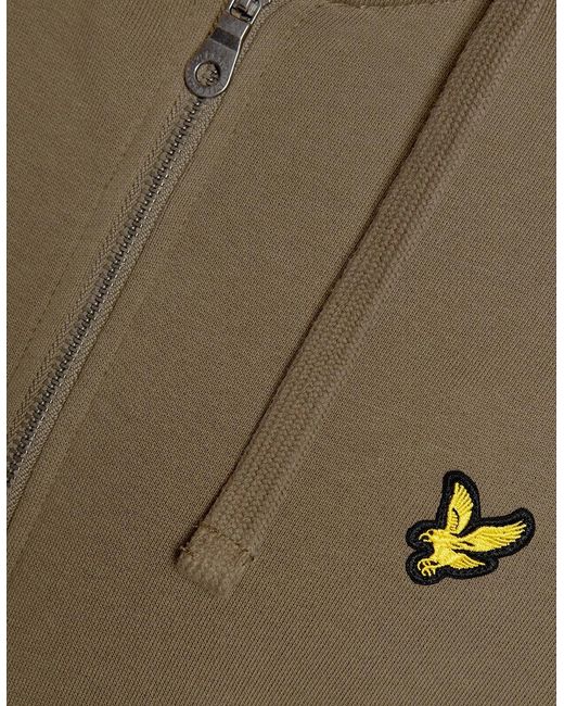 Lyle & Scott Green Loopback Cotton Full Zip Hoodie for men