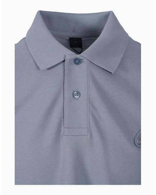 Moose Knuckles Blue Everett Polo Shirt Jet Stream for men