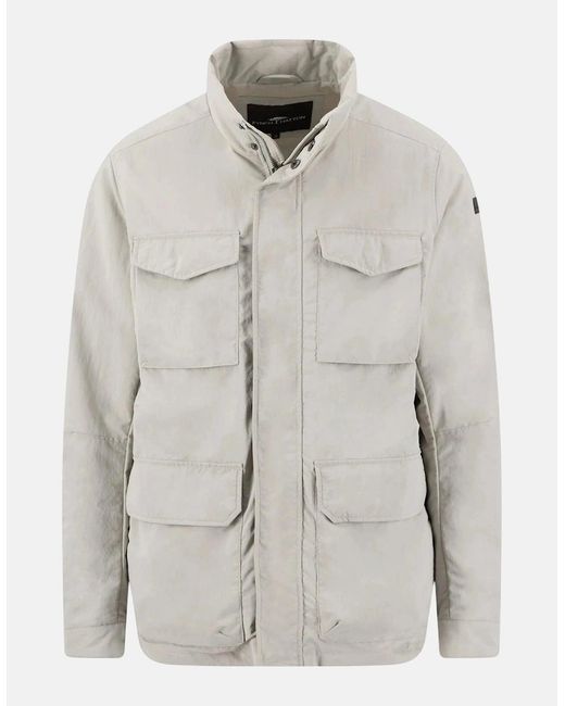 Fynch-Hatton Gray Stand Collar Field Jacket Cement for men