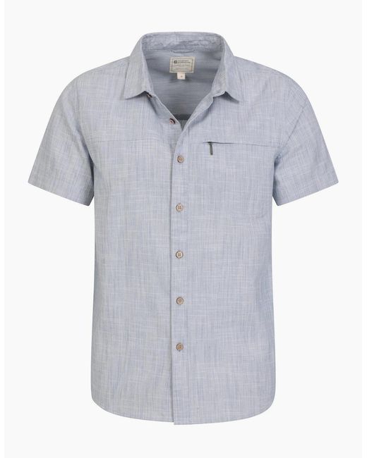 Mountain Warehouse Blue Coconut Slub Short-Sleeved Shirt for men