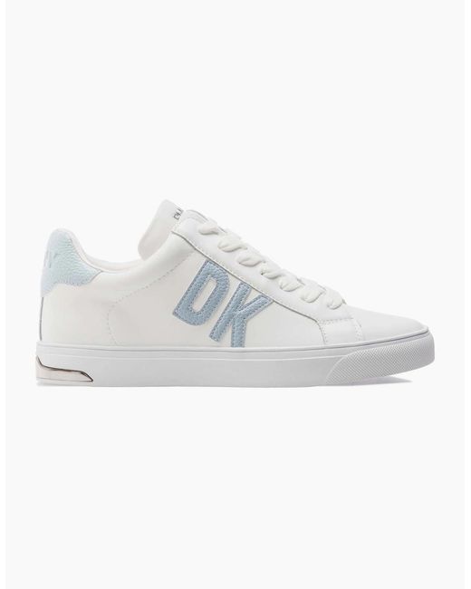 DKNY White Abeni Lace Up Trainers