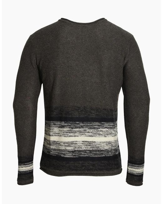 Bellfield Clothing Black Wixoe Stripe Sausage Neck Jumper for men