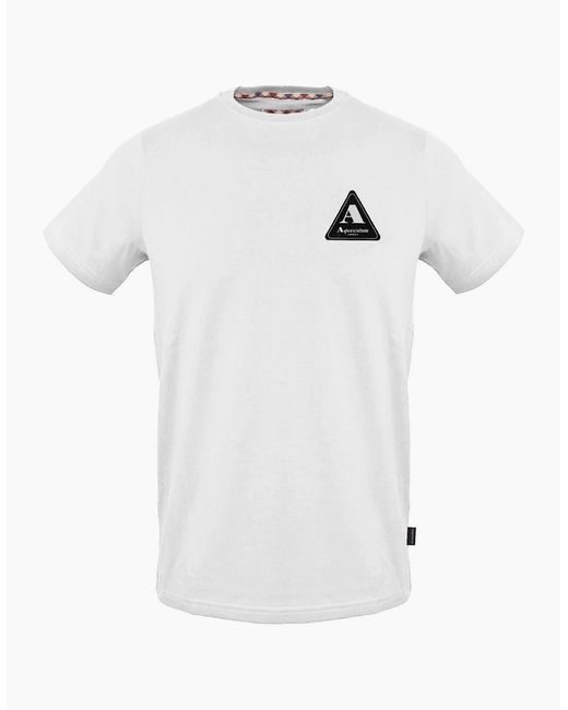 Aquascutum White Regular Fit Crew Neck Short Sleeve T-Shirt for men