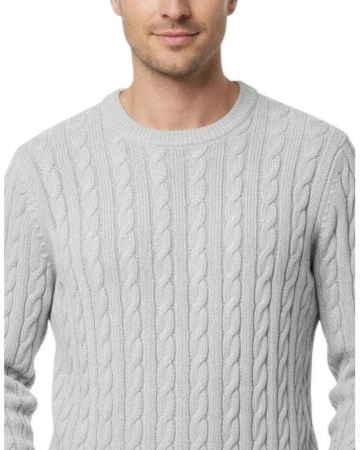 Firetrap Red Cable Knit Sweatshirt Chunky Crew Neck Pullover Cotton Winter Warm Jumper for men