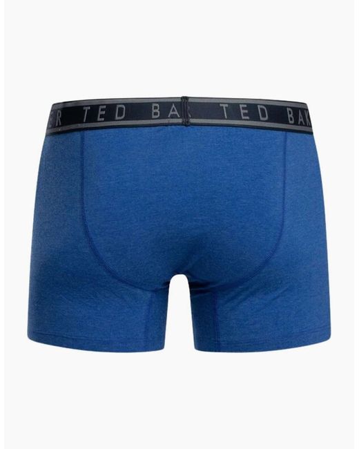 Ted Baker Blue 3-Pack Floral Print Boxer Briefs, Mazarine for men
