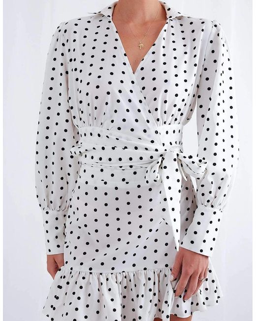 Pretty Lavish White Aiden Wrap Blouse