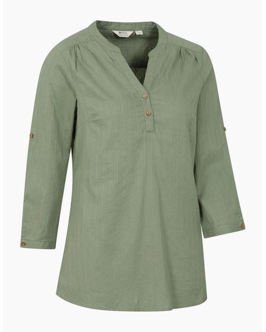 Mountain Warehouse Green Ladies Petra Relaxed Fit 3/4 Sleeve Shirt