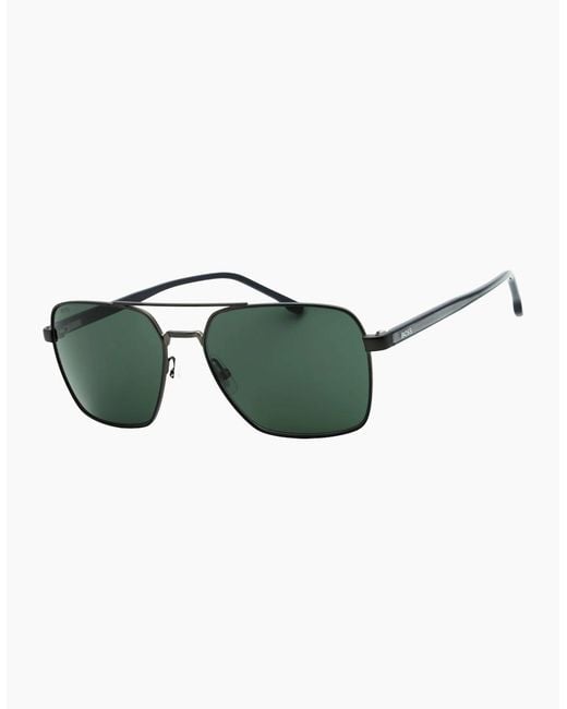Boss Green Lens Matte Ruthenium Sunglasses for men