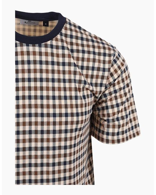 Aquascutum White Club Check T-Shirt for men